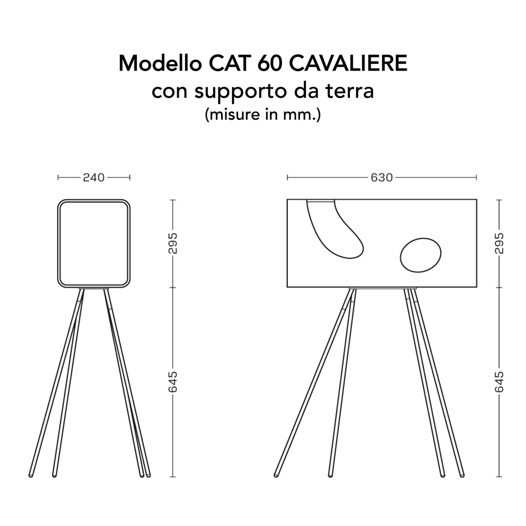 Cuccia Cat60 Plexiglass con supporto Cavaliere