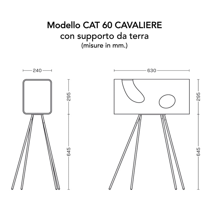 Cuccia Cat60 Plexiglass con supporto Cavaliere