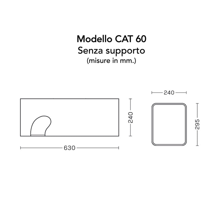 Cuccia Cat60 Plexiglass con supporto Cavaliere